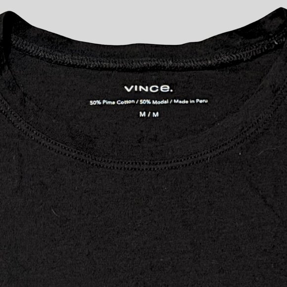 Vince Black Short Sleeve Cotton T-Shirt size Medium - Picture 3 of 3